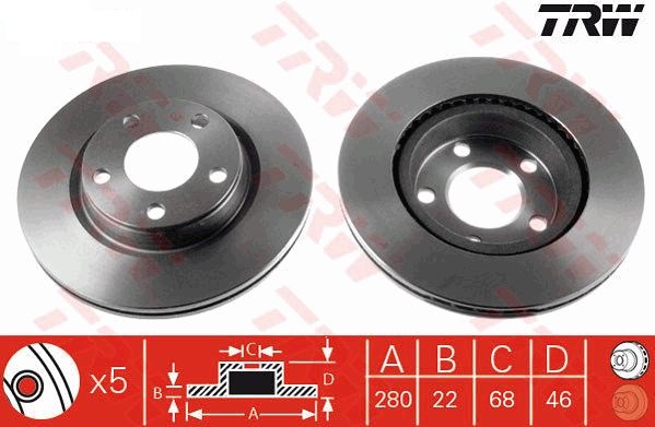 AUDI A4 - VW PASSAT 1995-2008 - ÖN FREN DİSKİ AYNASI TAKIM (TRW)